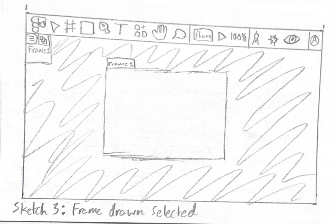 Sketch depicting drawn frame